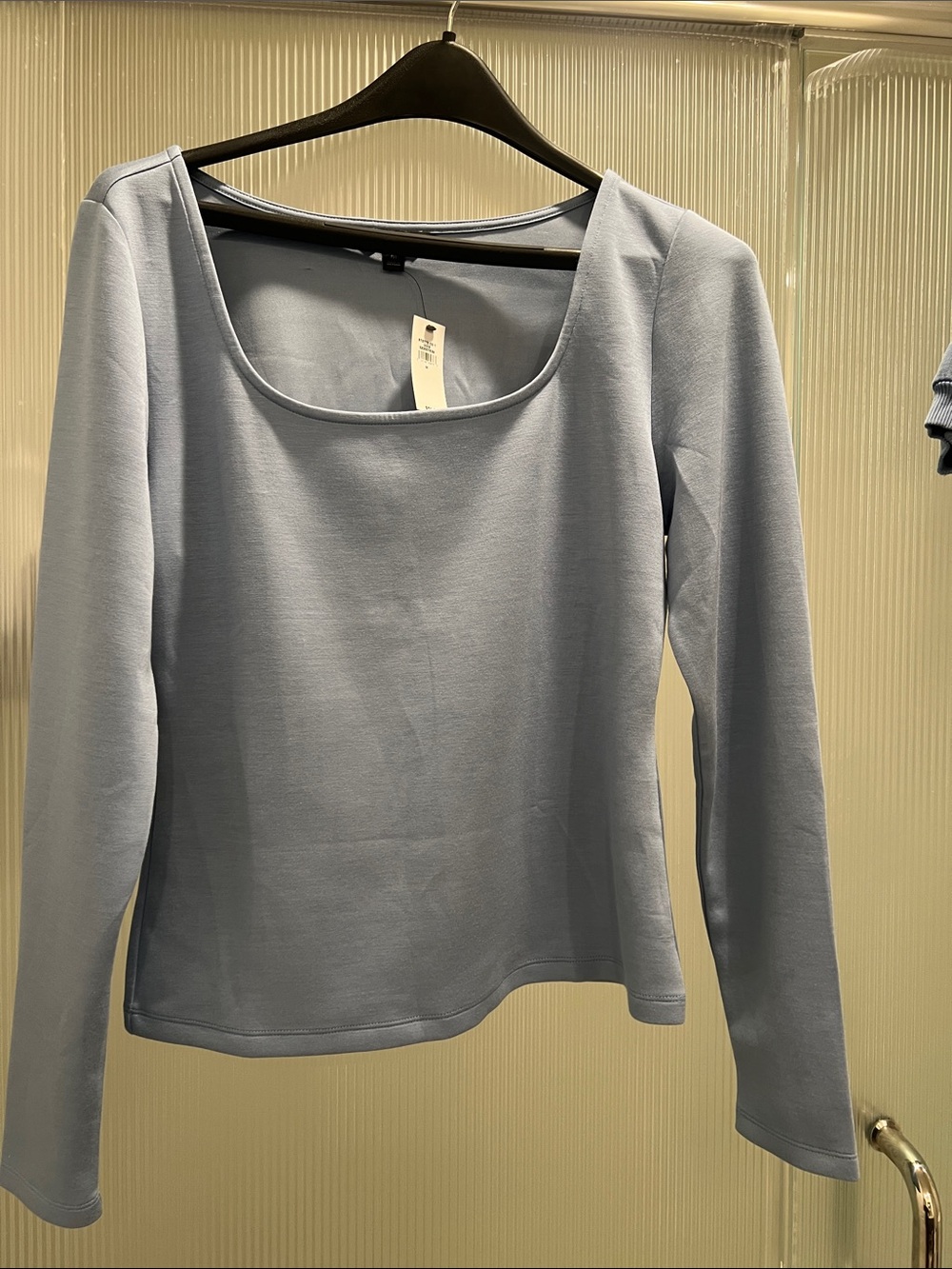 Banana Republic Light Blue Scoop Neck Long Sleeve Tee